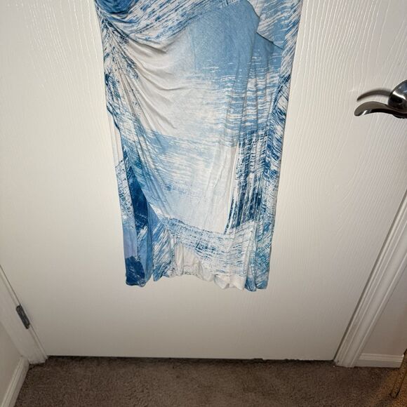 Tommy Bahama Wrap Lined Maxi Dress Medium Blue Sleeveless Vacation Summer - Picture 4 of 9